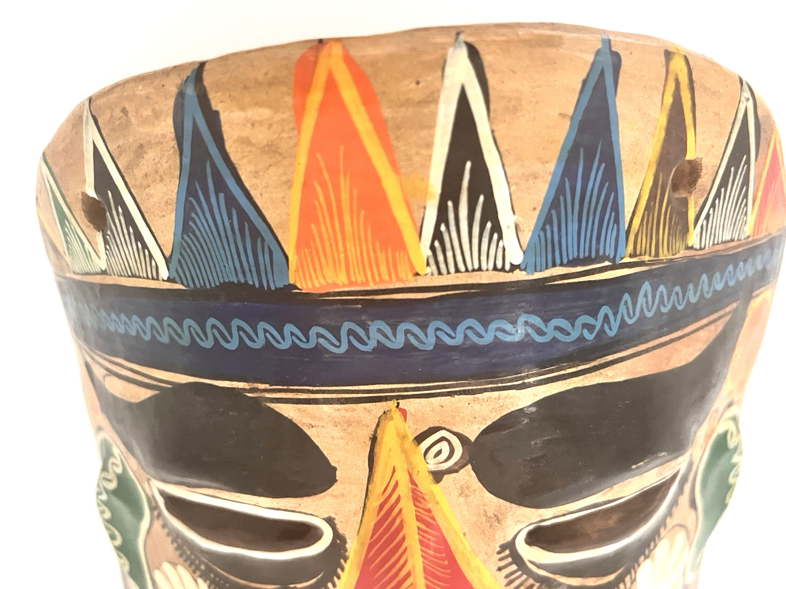 Talavera Mask Mexico Terracotta Pottery Hand Painted 6.5" x 9"