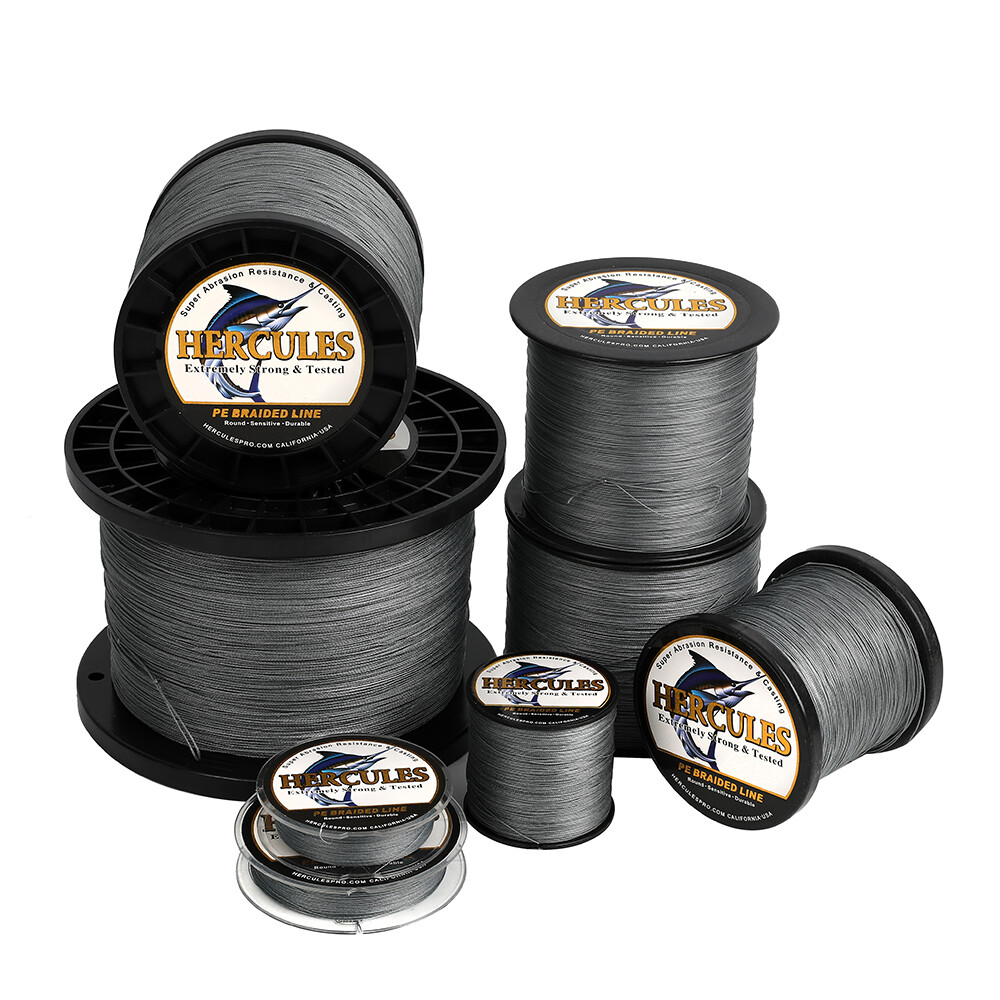 HERCULES 10-300lbs Gray Strong 328 547 1094 Yard PE Weave Braided Fishing Line