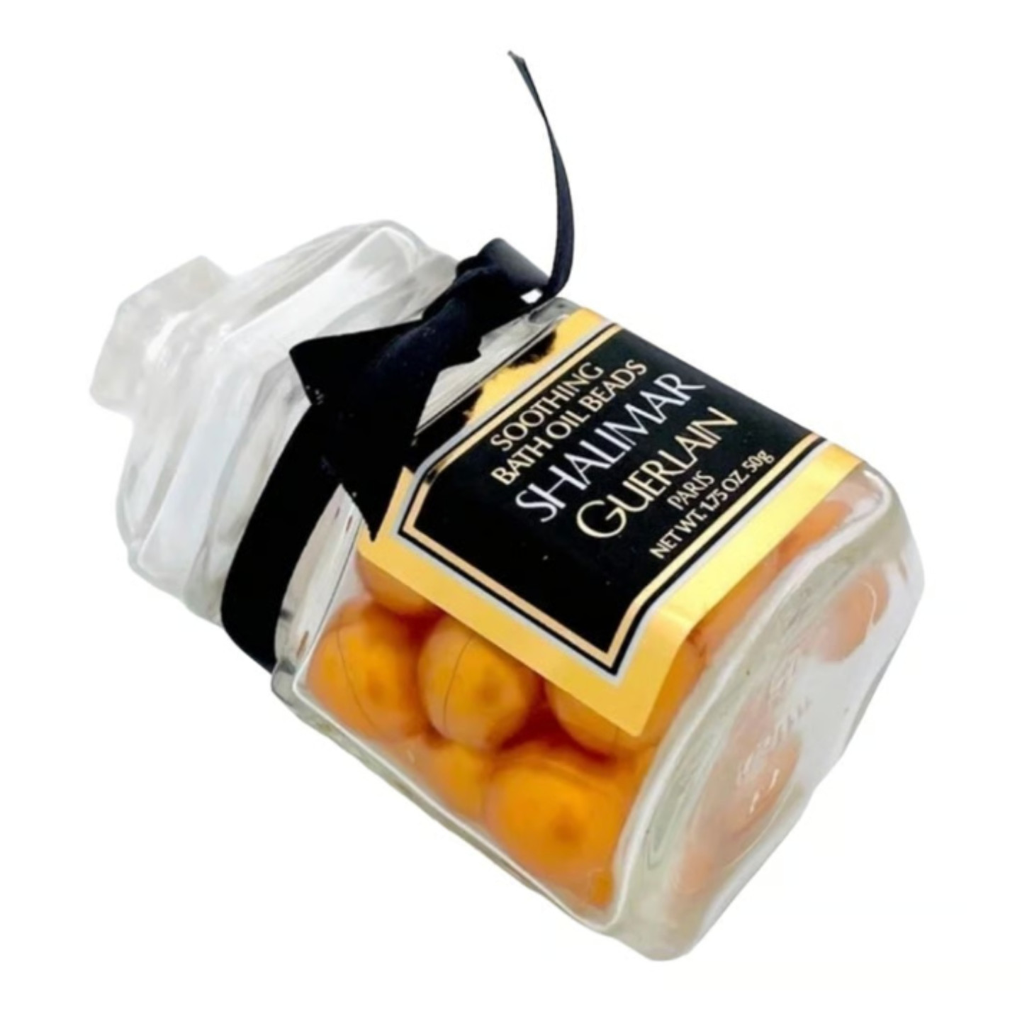 Vintage GUERLAIN Shalimar Bath Oil Beads Perfumed Bath Capsules 1.75 oz Sealed