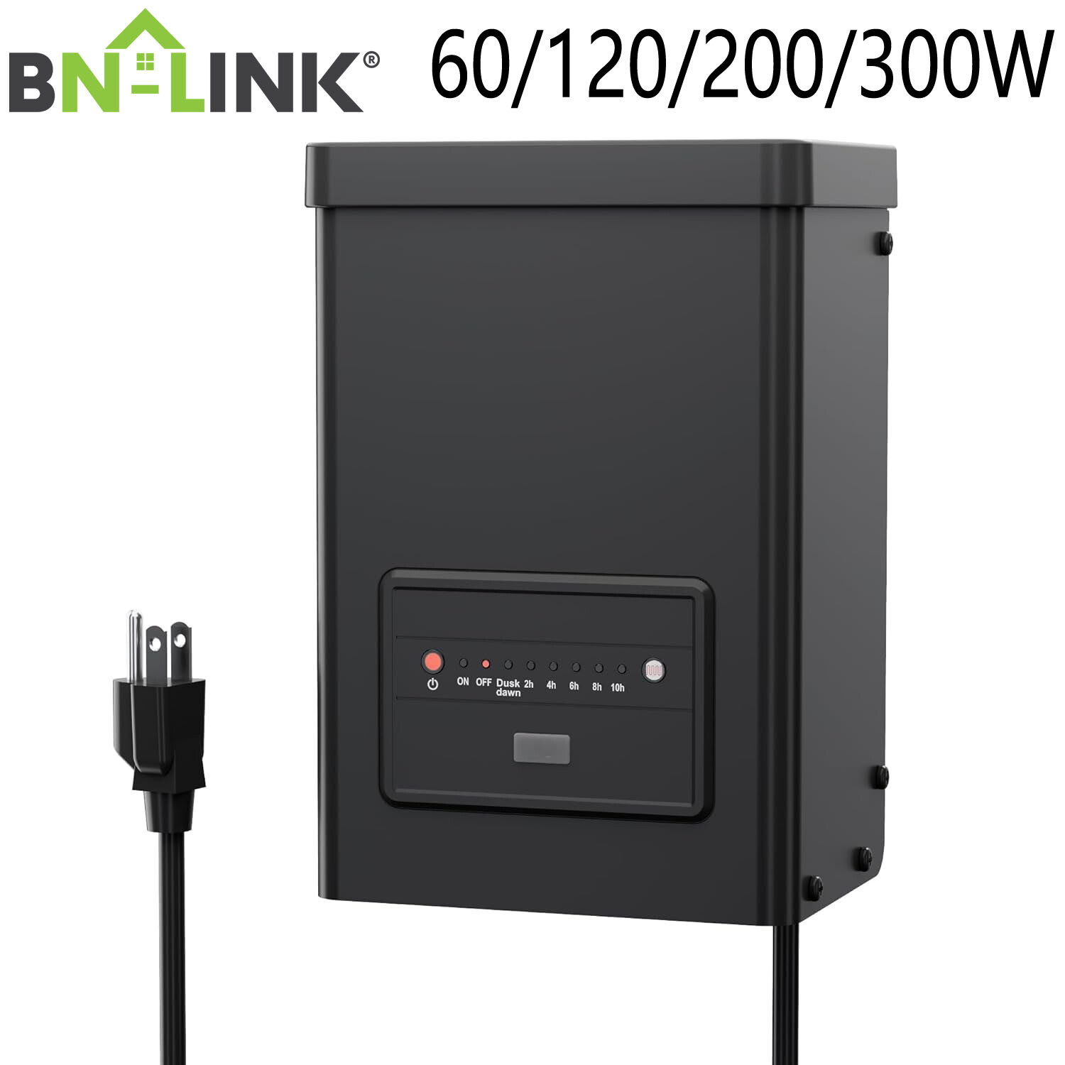60-300W Low Voltage Landscape Transformer with Countdown Timer & Photocell