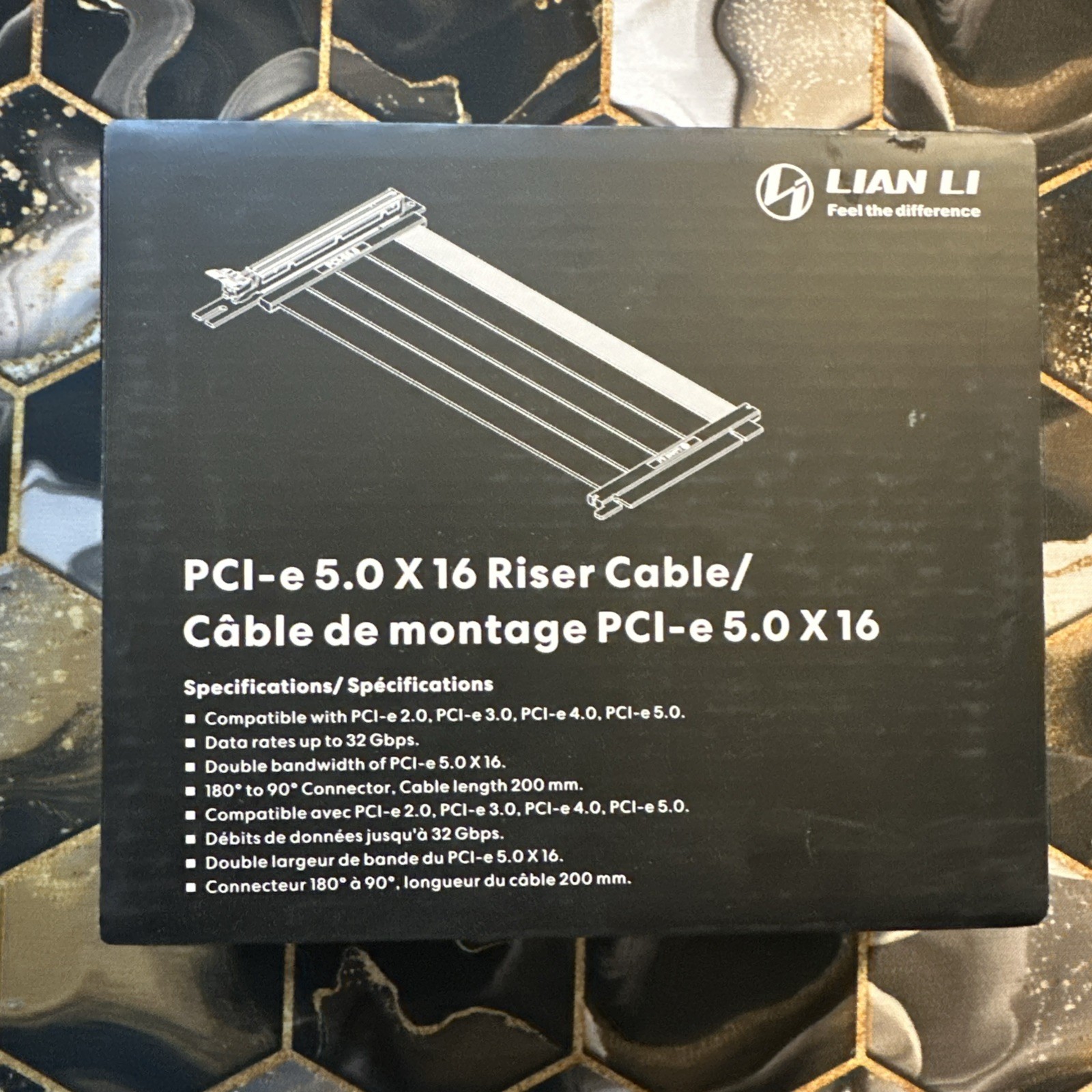 - PCIE 5.0 Riser Cable Premium PCI-E 16X 5.0 Double Bandwidth Extender Riser ...