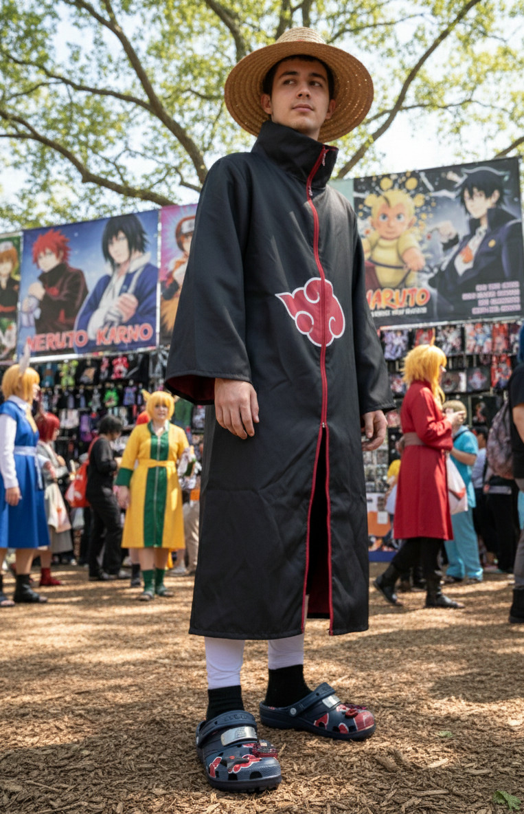 Naruto Crocs Akatsuki Anime Clogs Custom Jibbitz Slip On Sandals Unisex Shoes