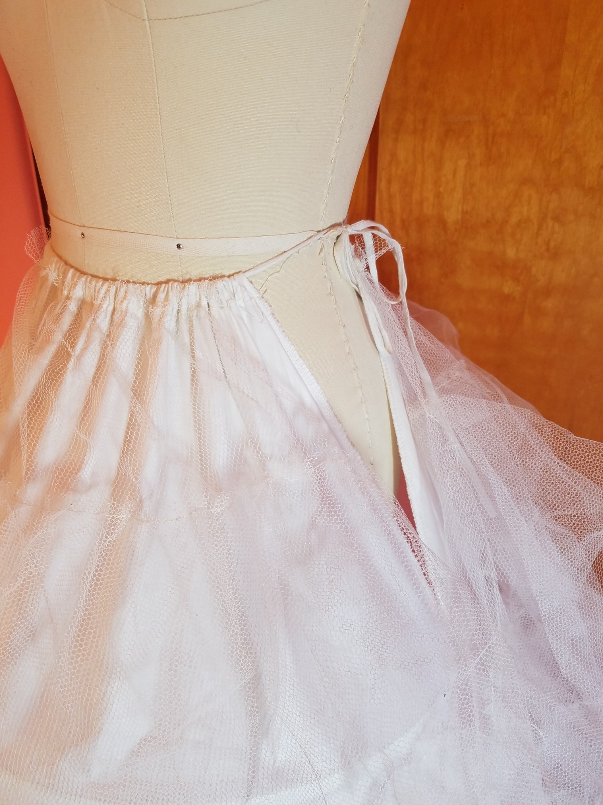 1950s Vintage White Tulle Petticoat Skirt -Hoops & Crinolines by Merry Modes