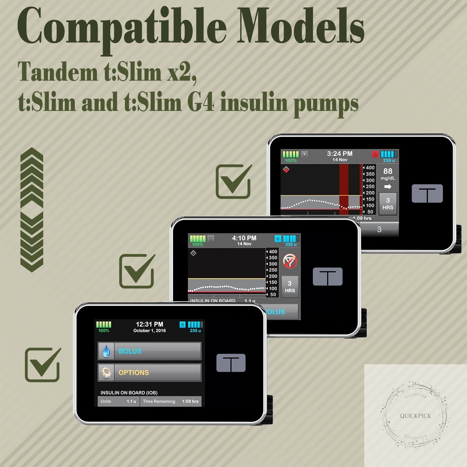 Tandem Tslim X2 Pump Case, t Slim X2 Pump Case with 360° Rotatable Clip Black