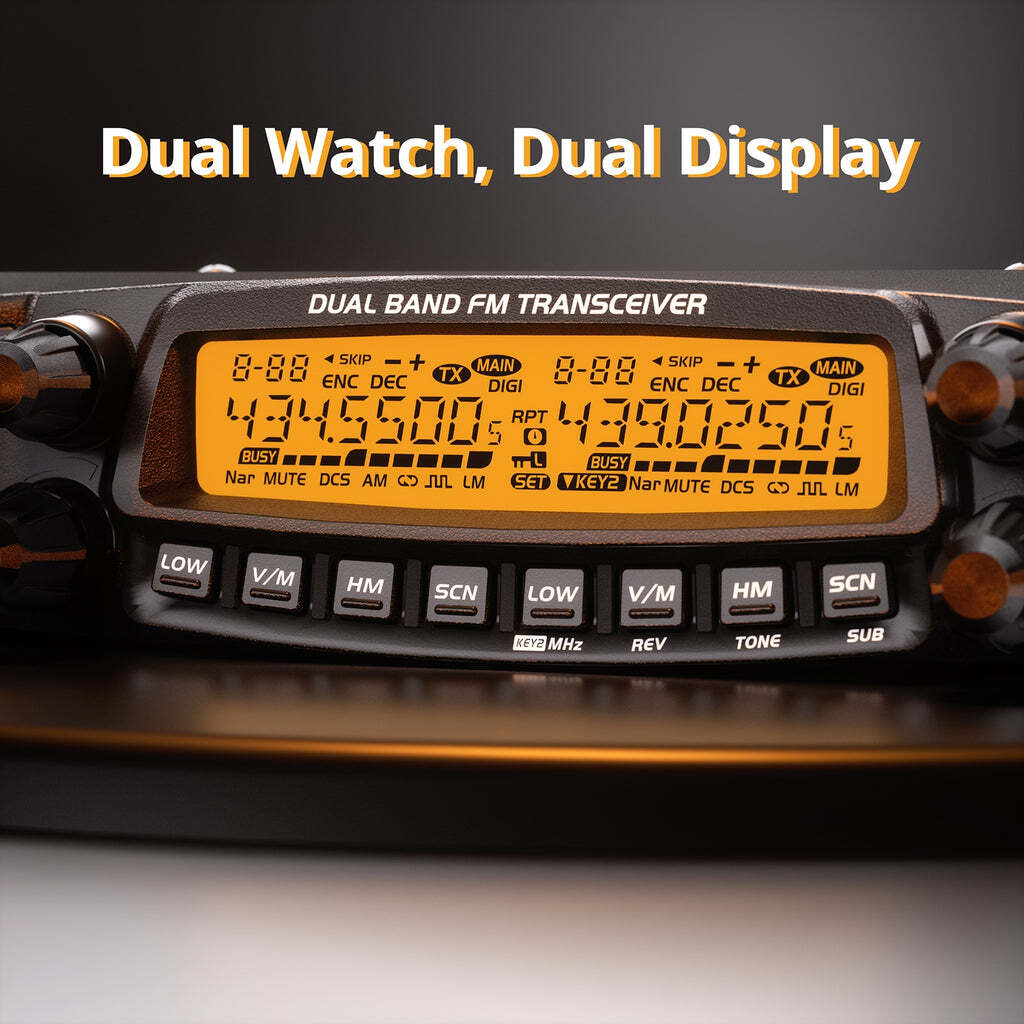 Radioddity DB50 Dual Band Mobile Radio | 50W | Large LCD Display