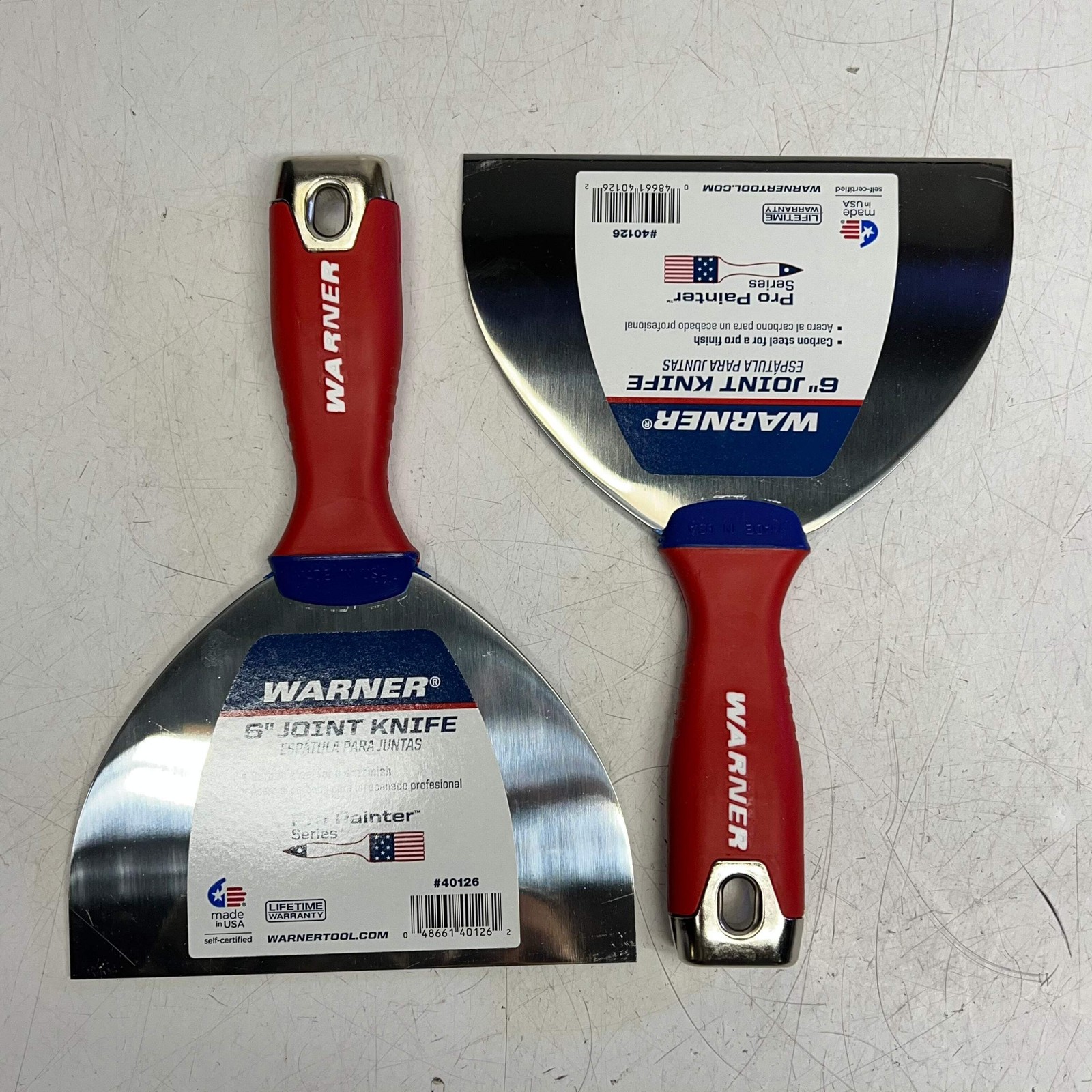 WARNER (2 PACK) Pro Painter Series Finish Joint Knife 6" Red/Blue 40126