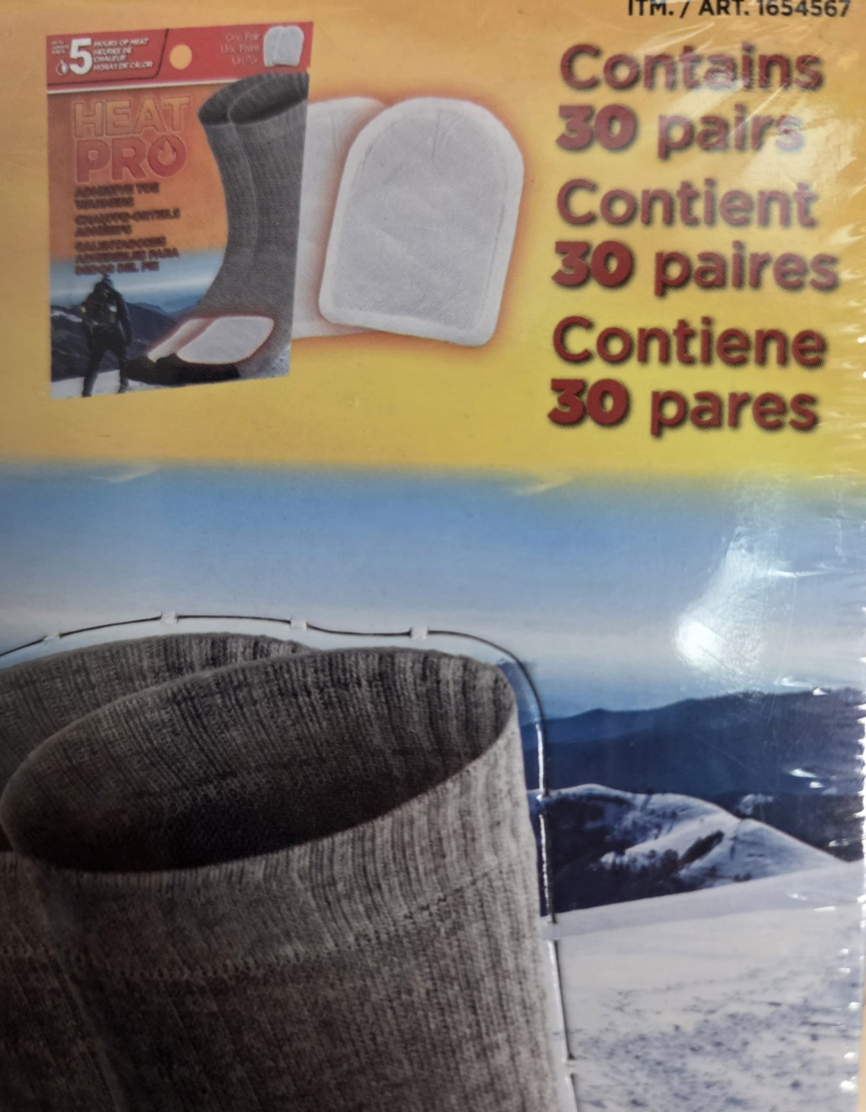 Heat Pro Adhesive Toe Warmers 30 Pairs 60Individual 5 Hours Heat EXP 2029 Sealed