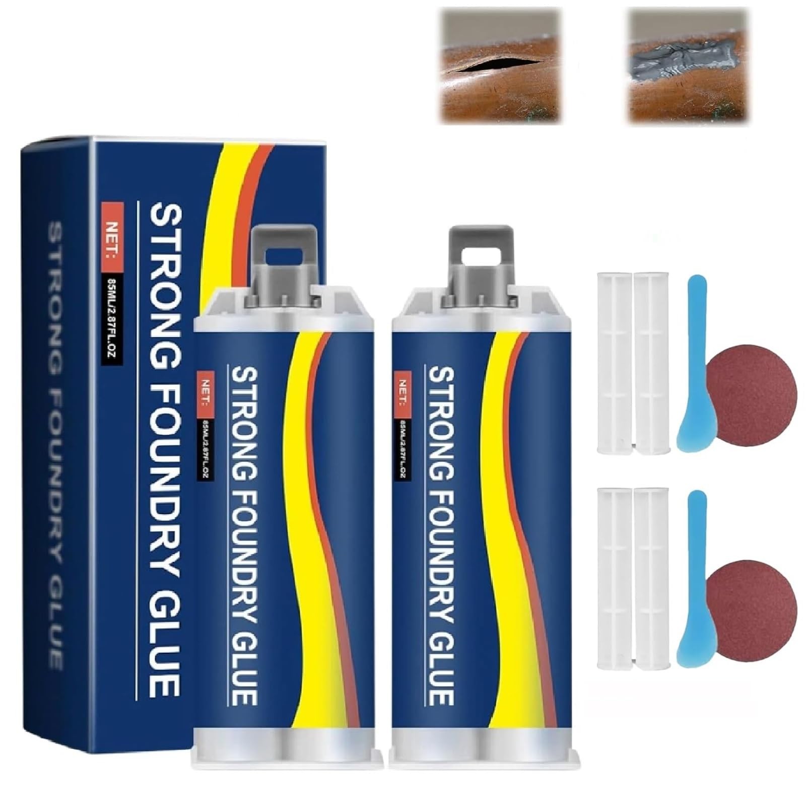 2Pcs Strong Foundry Glue for Metal, High Temperature Resistant Casting Repair...