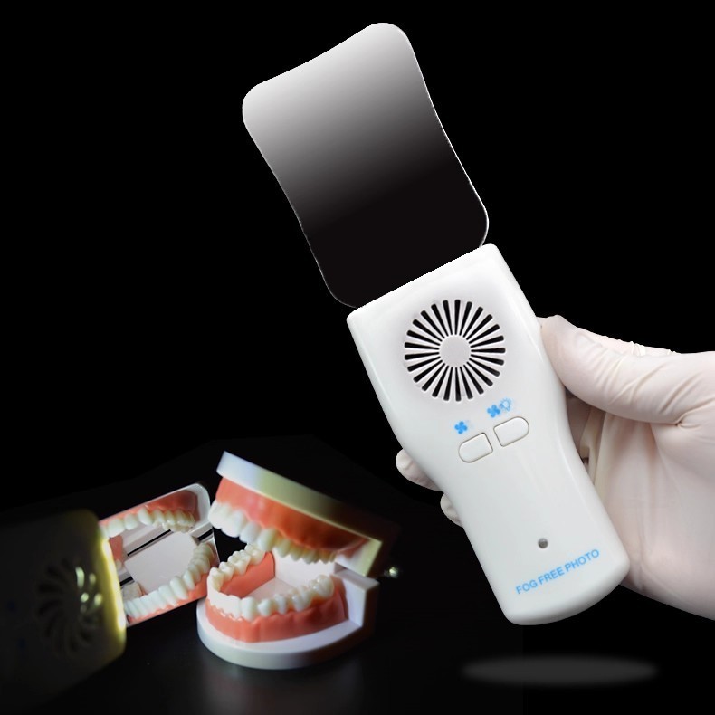 LED Dental Anti-Fog Mirrors Set Fog Free Intraoral Photography Stainless Steel