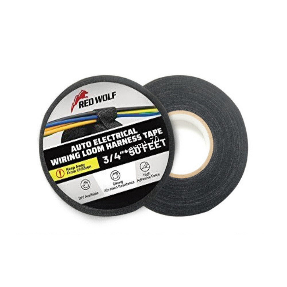 2 Rolls Wire Harness Tape Felt Cloth High Temp Electric Insulation Adhesive Tape