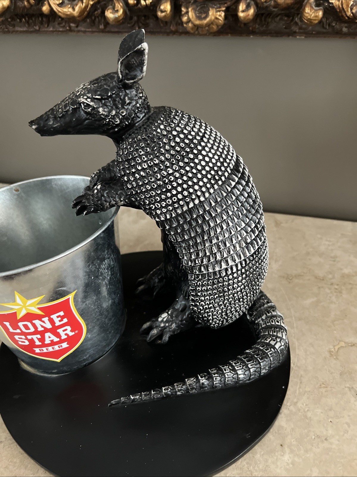 VTG. 1970s LONE STAR BEER ARMADILLO ICE BUCKET BACK BAR ADVERTISING DISPLAY RARE