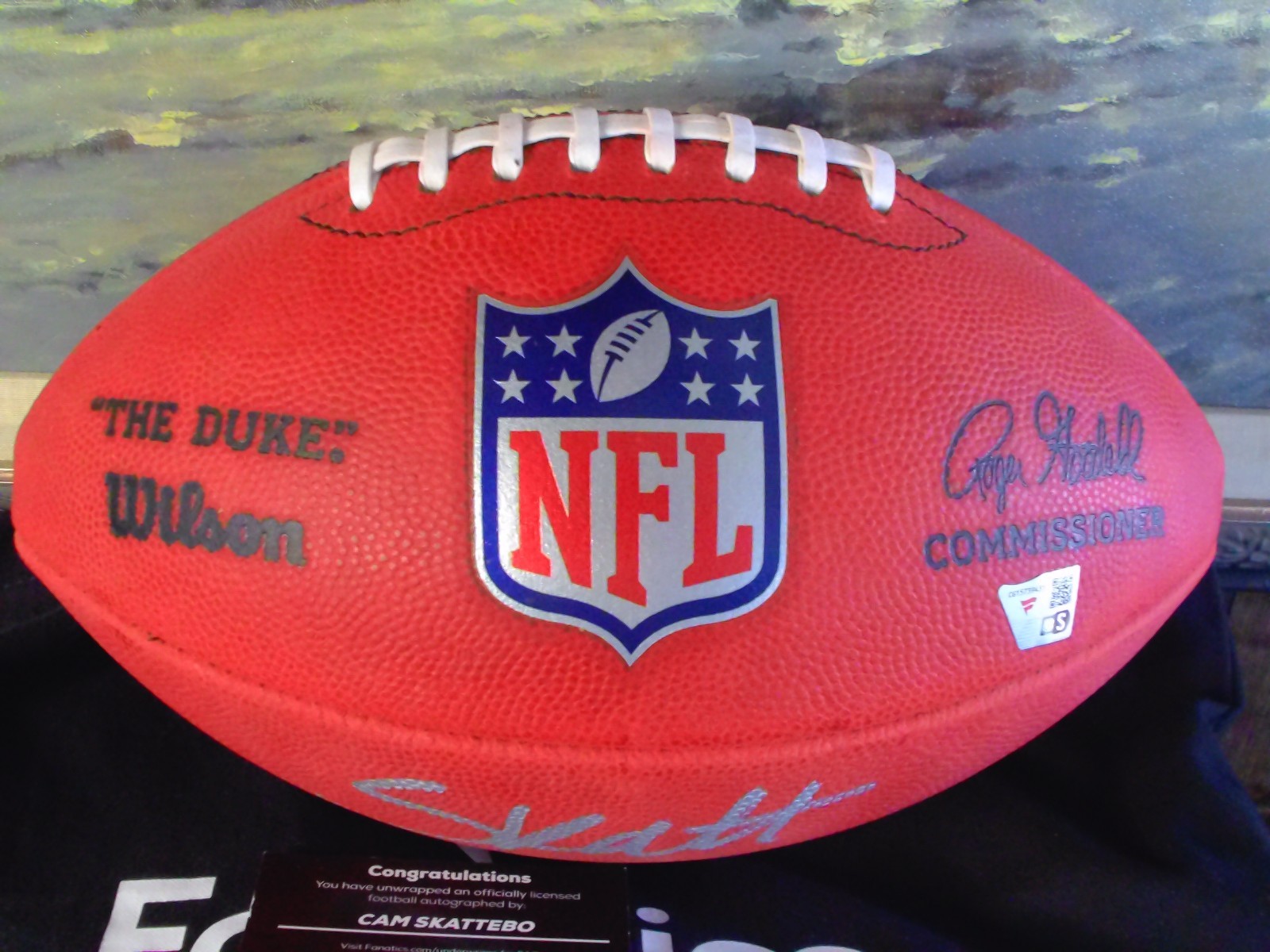 Cam Skattebo New York Giants Autographed Duke Full Color Football-FANATICS