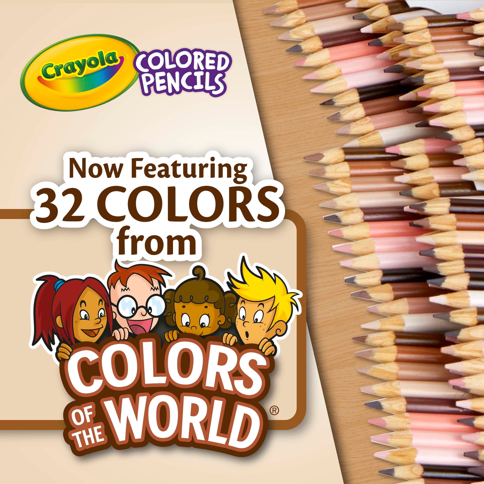 Crayola Colored Pencil Set, Colors of the World, 150 Ct, Back to School Supplies
