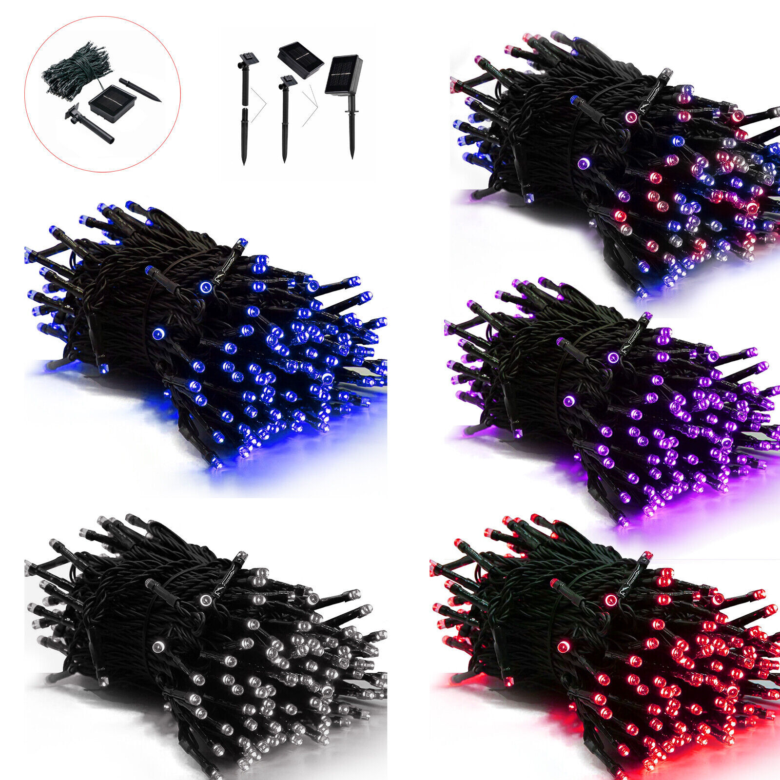 100-200 LED Solar String Lights Outdoor Garden Party Xmas Fairy Wedding Lamp