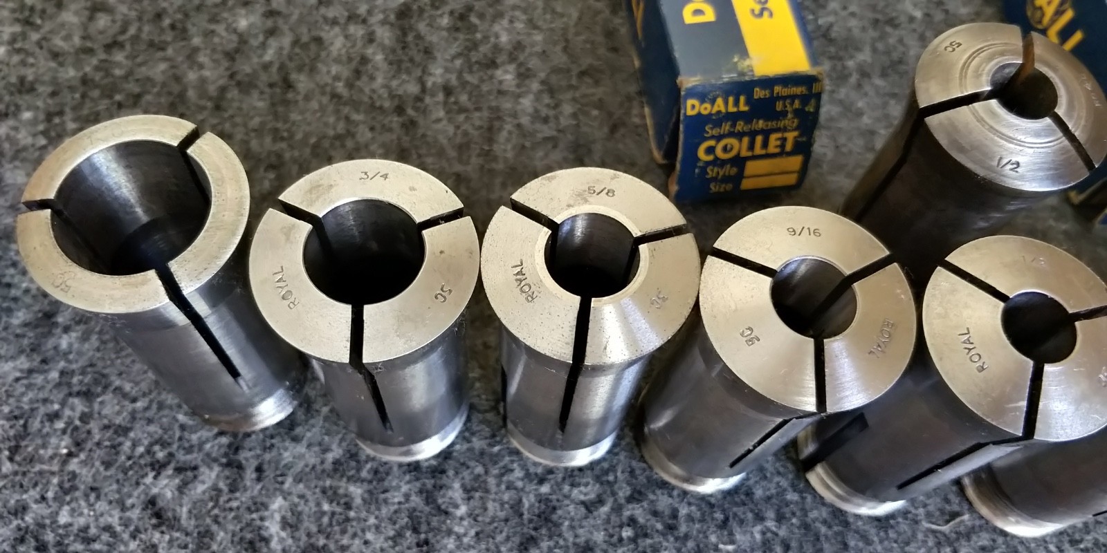 DoALL (Royal) 5C Round Collet Set 10 piece 3/16 - 1"