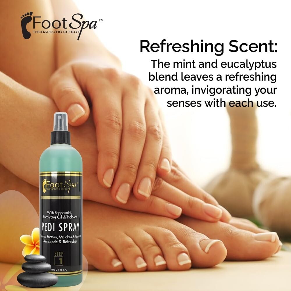 Foot Spa Pedi Spray Antiseptic Mint & Eucalyptus 16oz