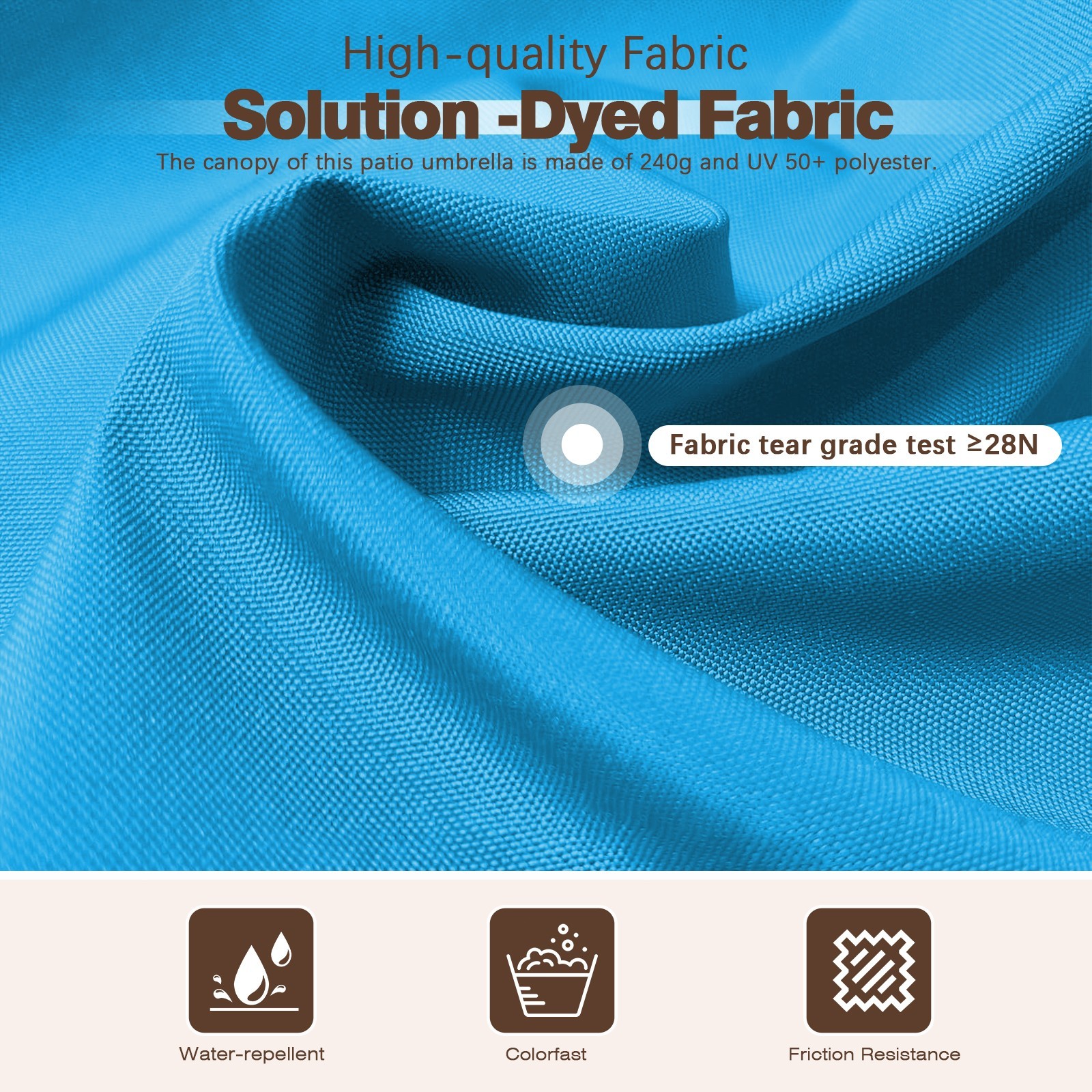 10x10ft Patio Umbrella Outdoor Cantilever Umbrella UV-Protective Sunshade Canopy