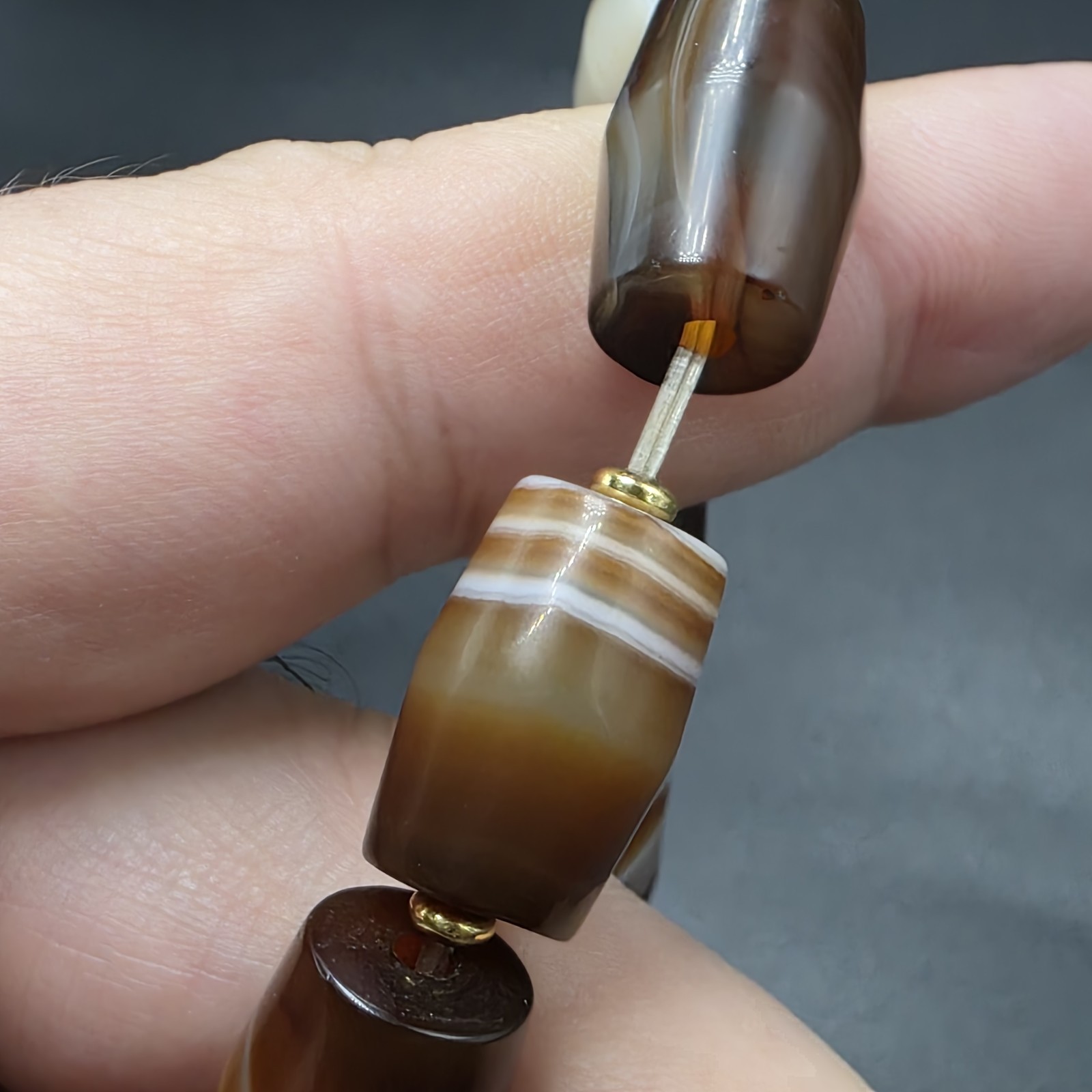 Antique Old Dzi Agate Tibetan Agate Beads Bracelet