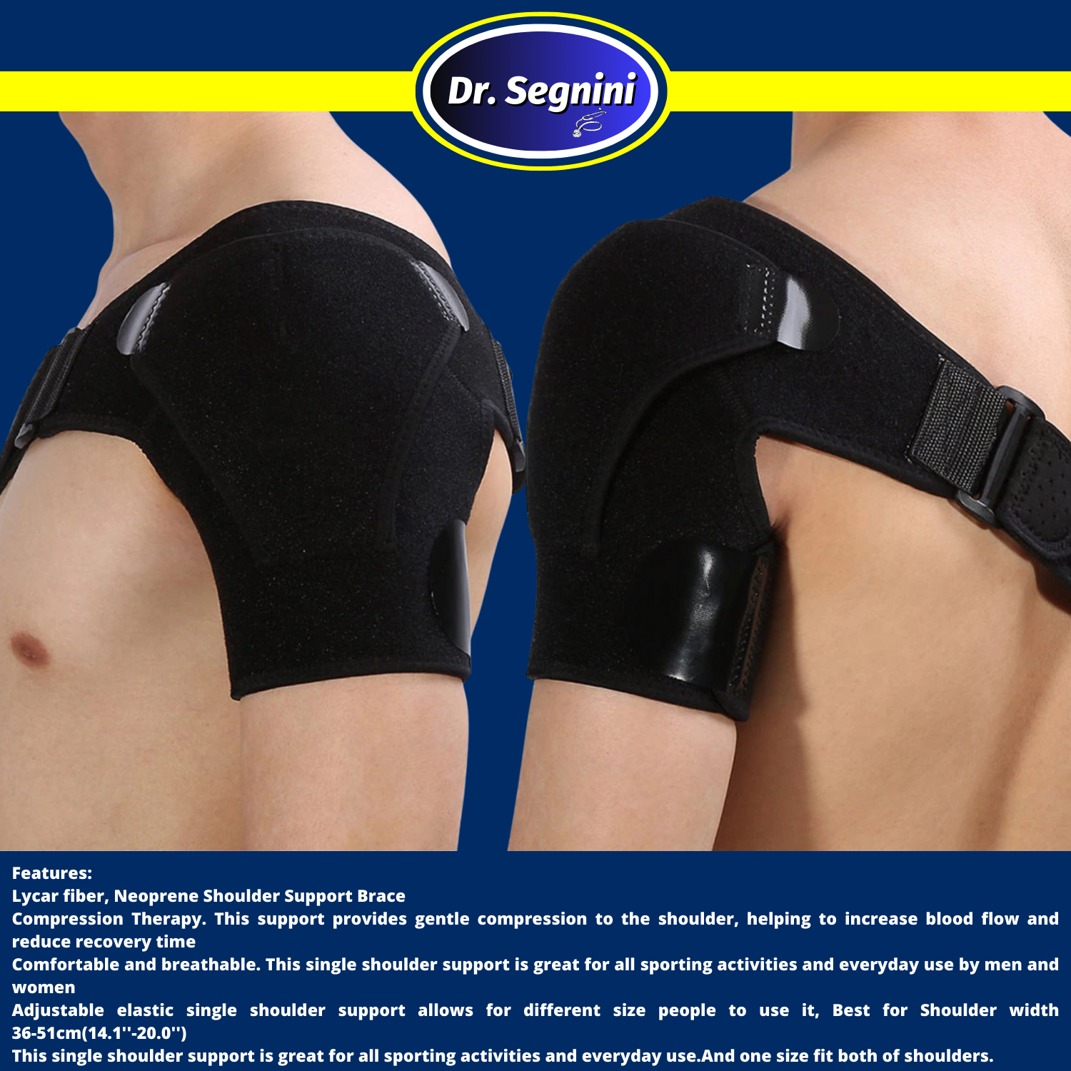 SHOULDER BRACE ROTATOR CUFF PAIN RELIEF SUPPORT ADJUSTABLE BELT SLEEVE SPRAINS✅⭐