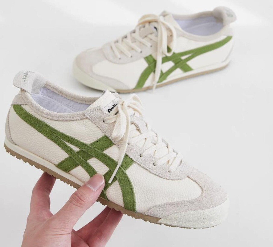 Classic Unisex Onitsuka Tiger MEXICO66 White Birch/Green Athletic Shoes Sneakers