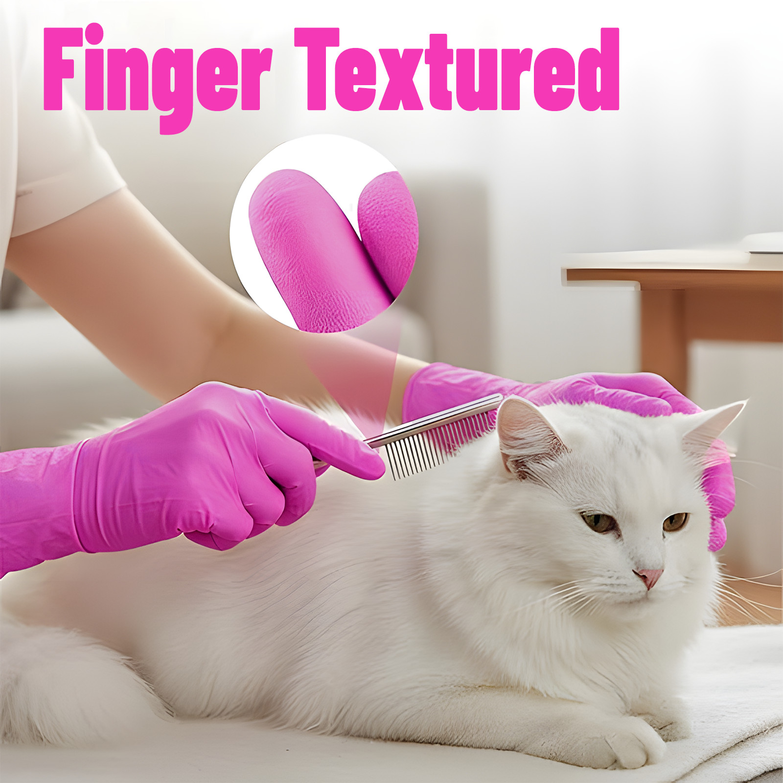 100Pcs Nitrile Exam Disposable Rose red Gloves, Latex & Powder Free