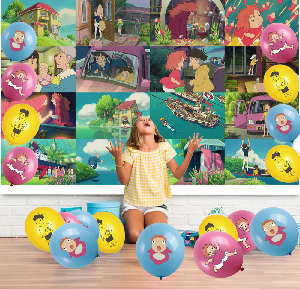 Ponyo Birthday Party Supplies Set Plates Balloons Cake Toppers for Kids