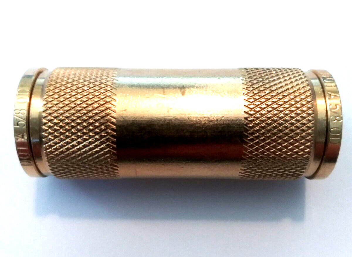 BRASS DOT PUSH IN CONNECT 5/8" Straight Union Nylon Tube Air Brake Fitting