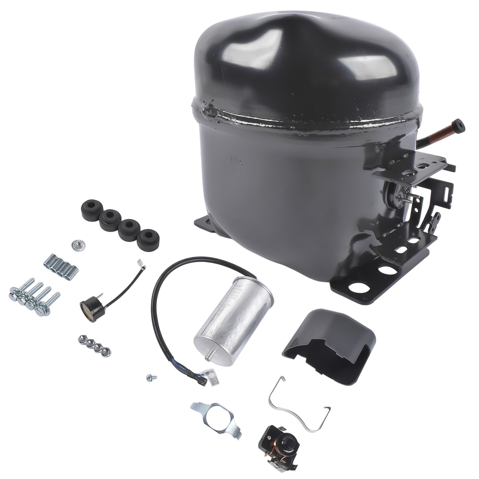 Replacement Refrigeration Compressor Black 220-240V 1/3 HP R-134A Single Phase