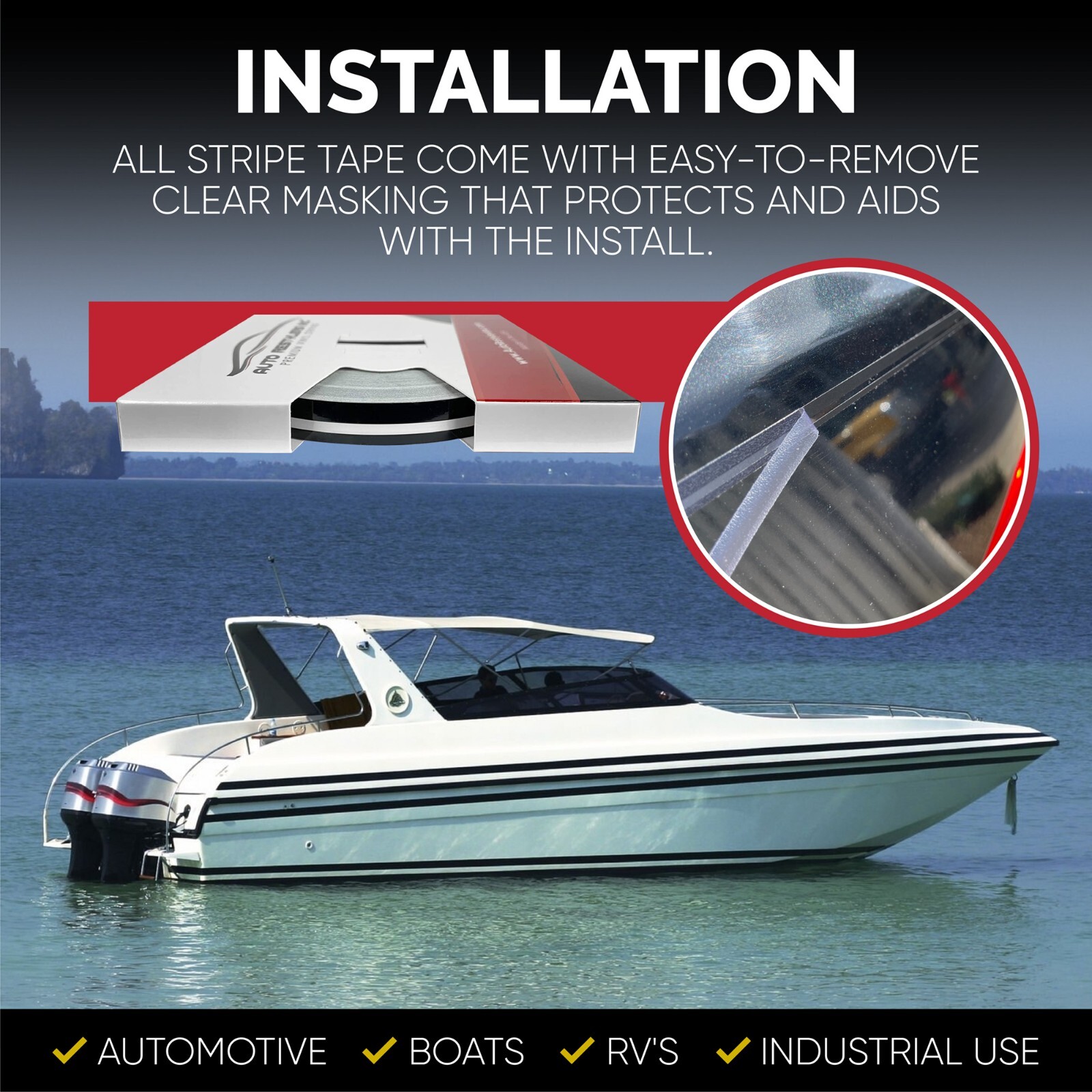 ARi 3/16" x 150' 3M 2-Color Auto Vinyl Pinstripe Tape Boats, Marine & Industrial