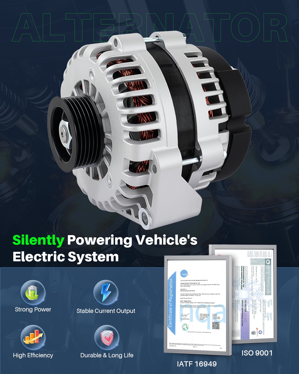 Alternator for Chevrolet Soleverado 1500 2500 HD 1500 2500 25877026 160Amp 12V