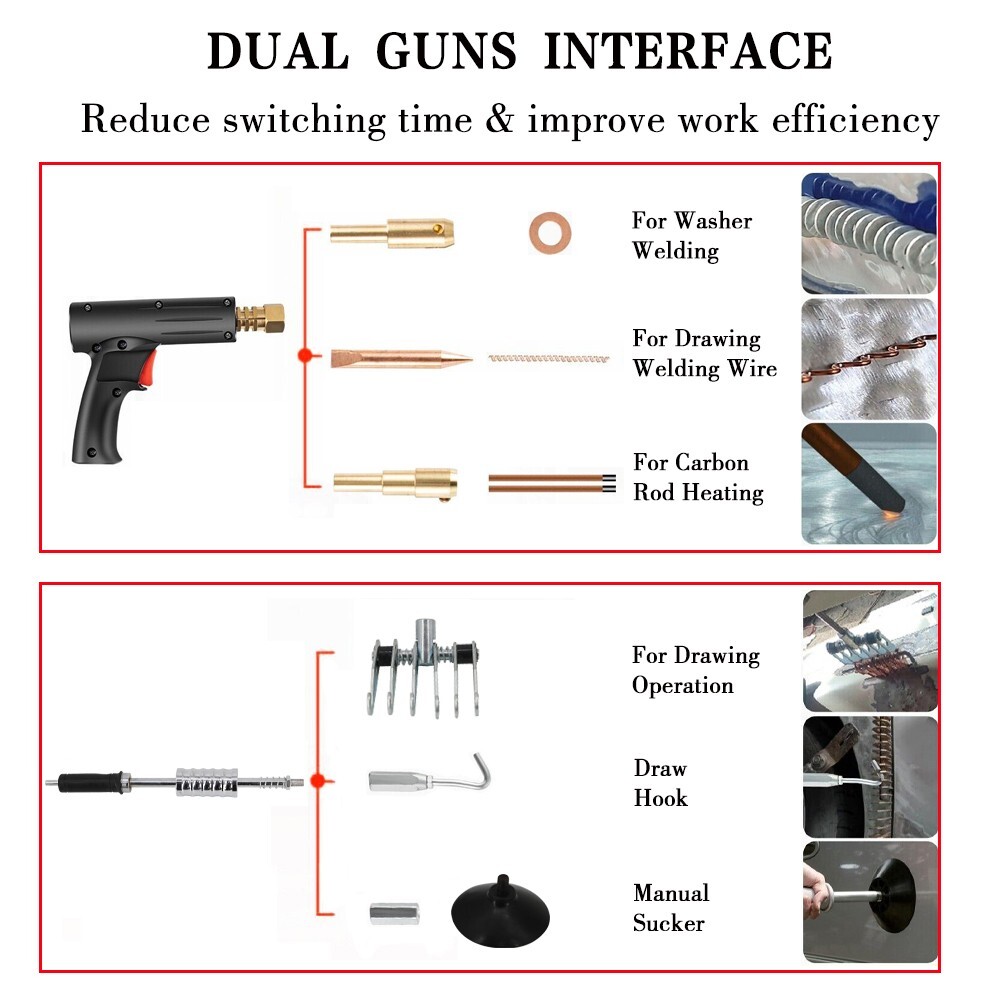 PRO 110VSpot Dent Puller Machine 1.8KW Welder 5 Modes Car Body Dent Remover Tool