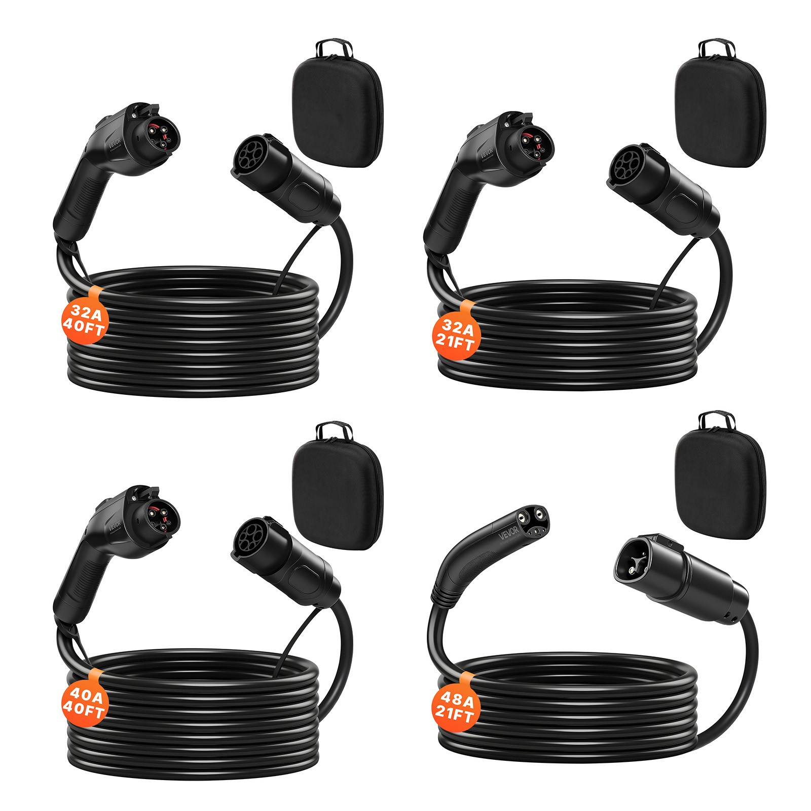 Uimoso EV Charger Extension Cable 32/40/48A 21/40ft Level 1/Level 2