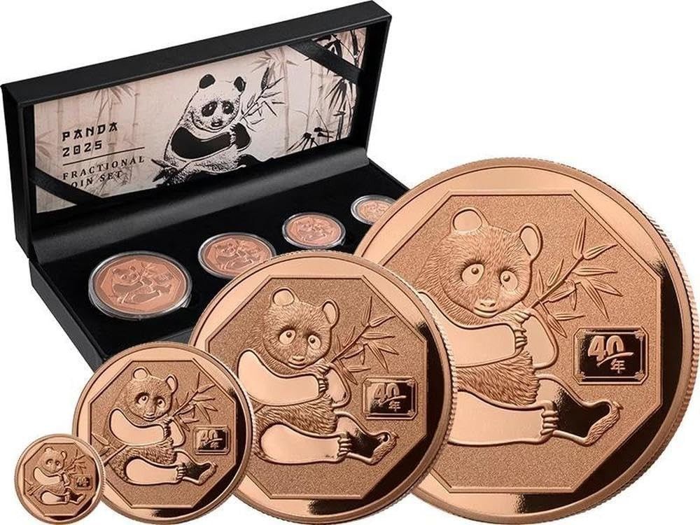 2025 Liberia Panda 40th Anniversary 3.75oz 999 Copper Fractional Coin Set