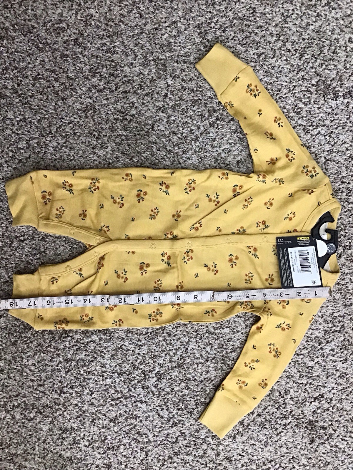 NEW INFANT GIRL'S 0-3 Month MODERN MOMENTS BY GERBER Onsie COVERALL Yellow (GM2)