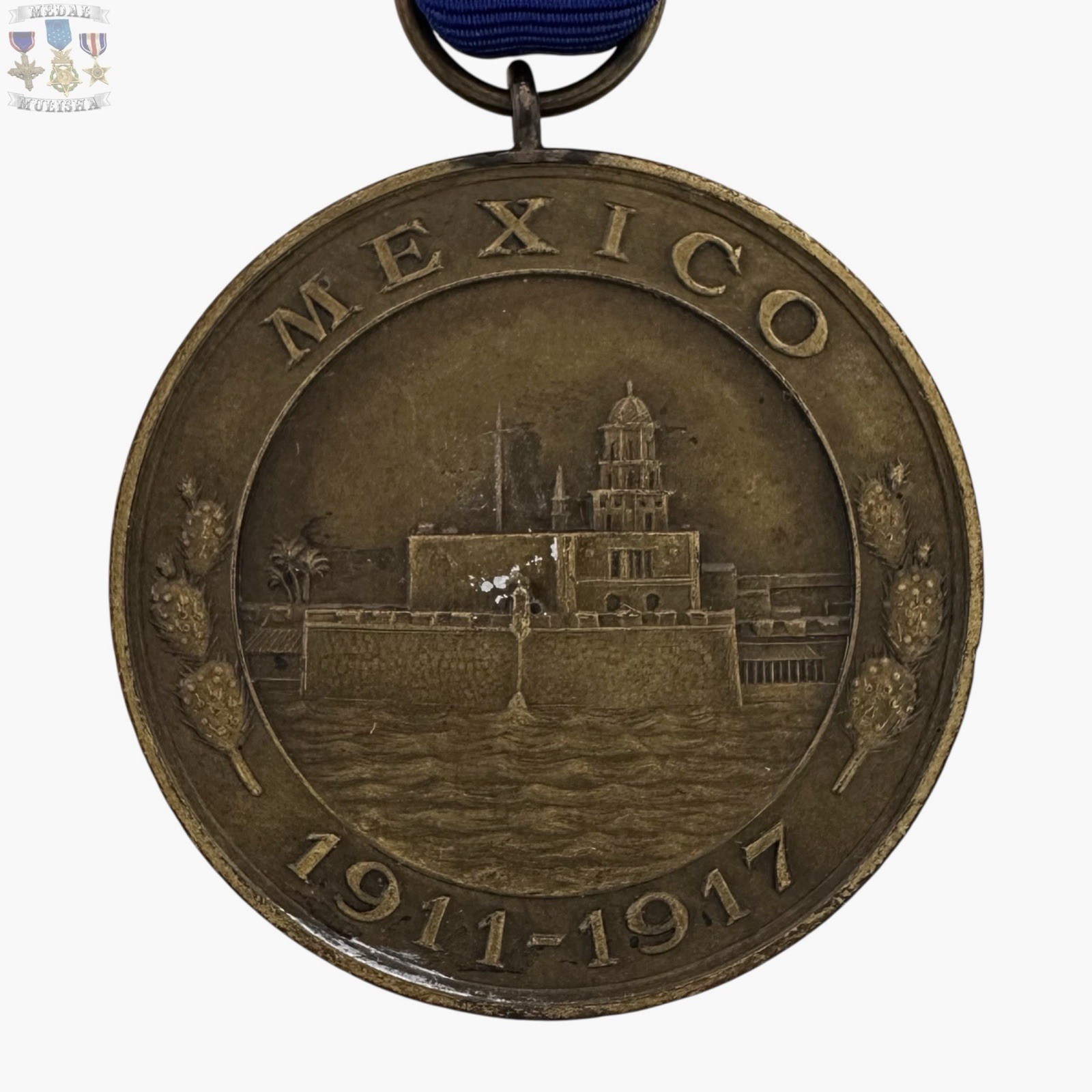 #382 WWI U.S. NAVY MEXICO CAMPAIGN MEDAL NUMBERED BAILEY BANKS & BIDDLE WW1