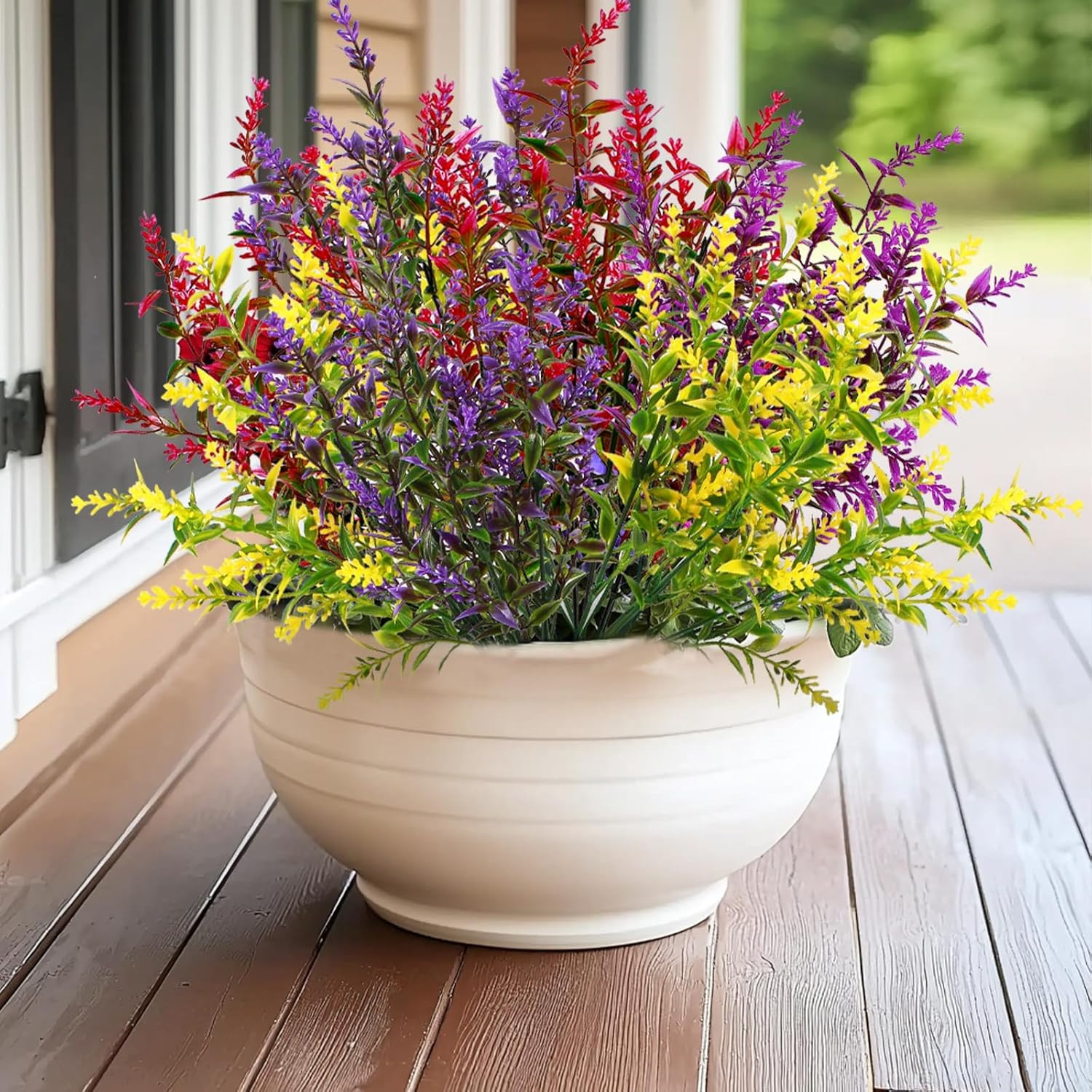 Artificial Outdoor Faux Lavender Flowers, UV Resistant, 20 Bundles