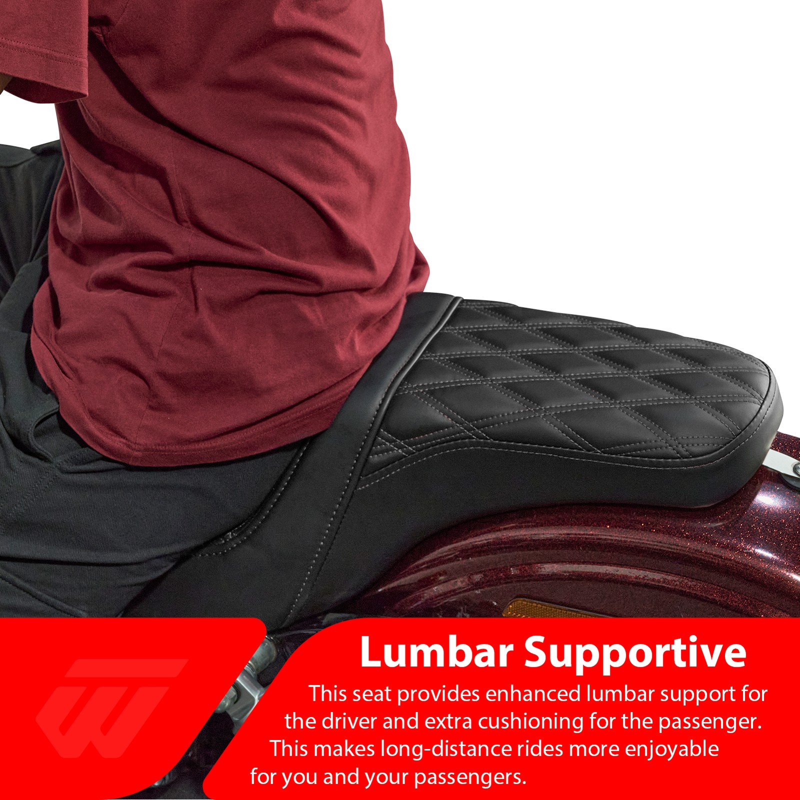 Step-Up Front LS Seat Black Double stitchin For Harley Dyna Fat Bob FXDF 2008-17