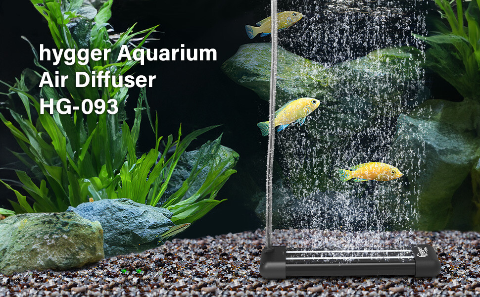 hygger Aquarium Air Stone 1.4" & 3.7" Bubbles Plate Oxygen Pump