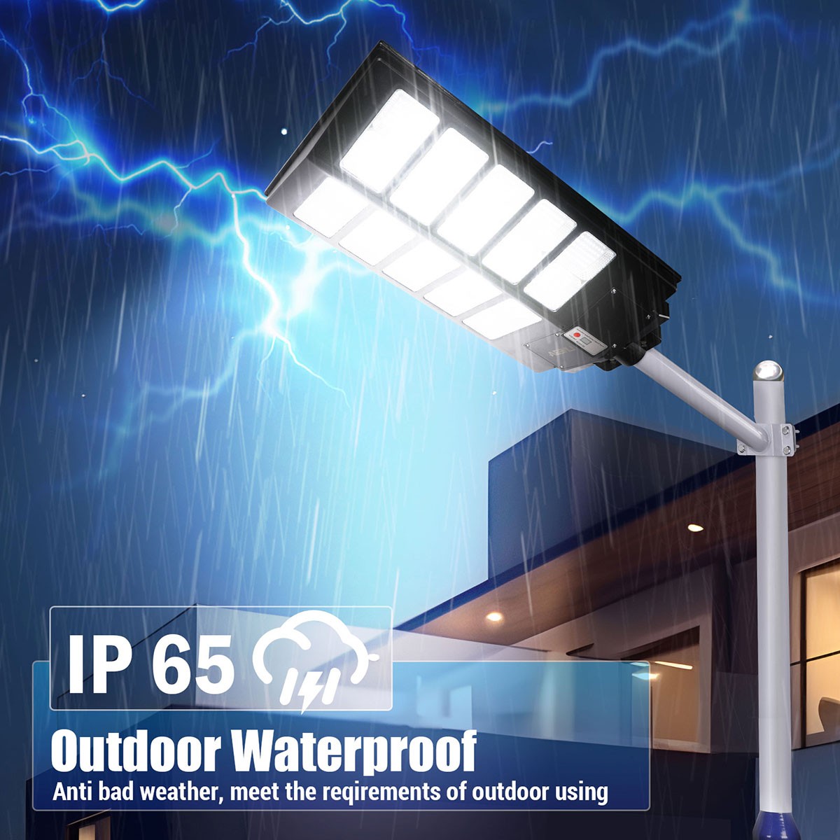 10000W LED Solar Street Light Dusk to Dawn Garden Super Bright Outdoor Road Lamp