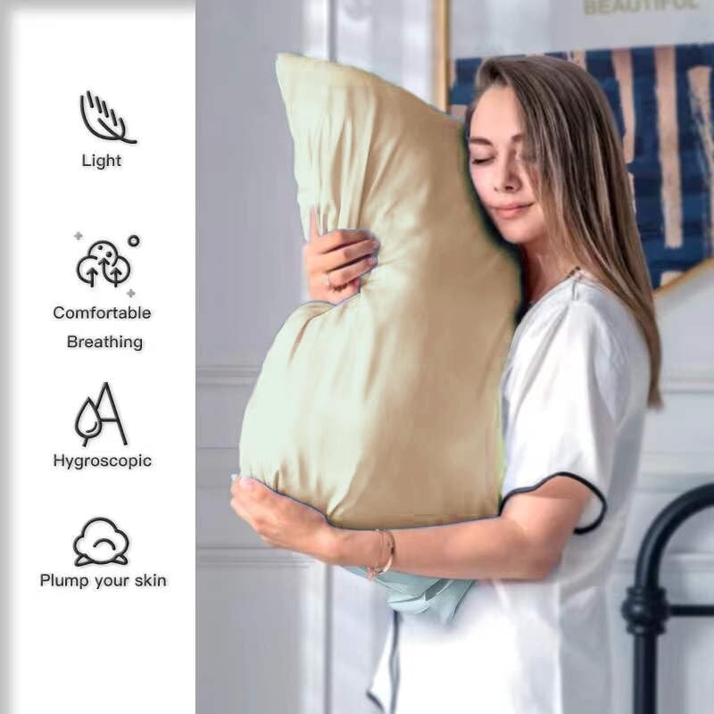 100% Mulberry Silk Pillowcase 25 Momme - Hair & Skin Friendly, Hidden Zipper