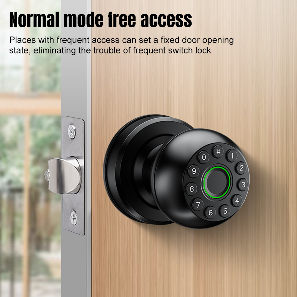Smart Door Knob Fingerprint Door Lock APP Control Biometric Key Keyless Entry US