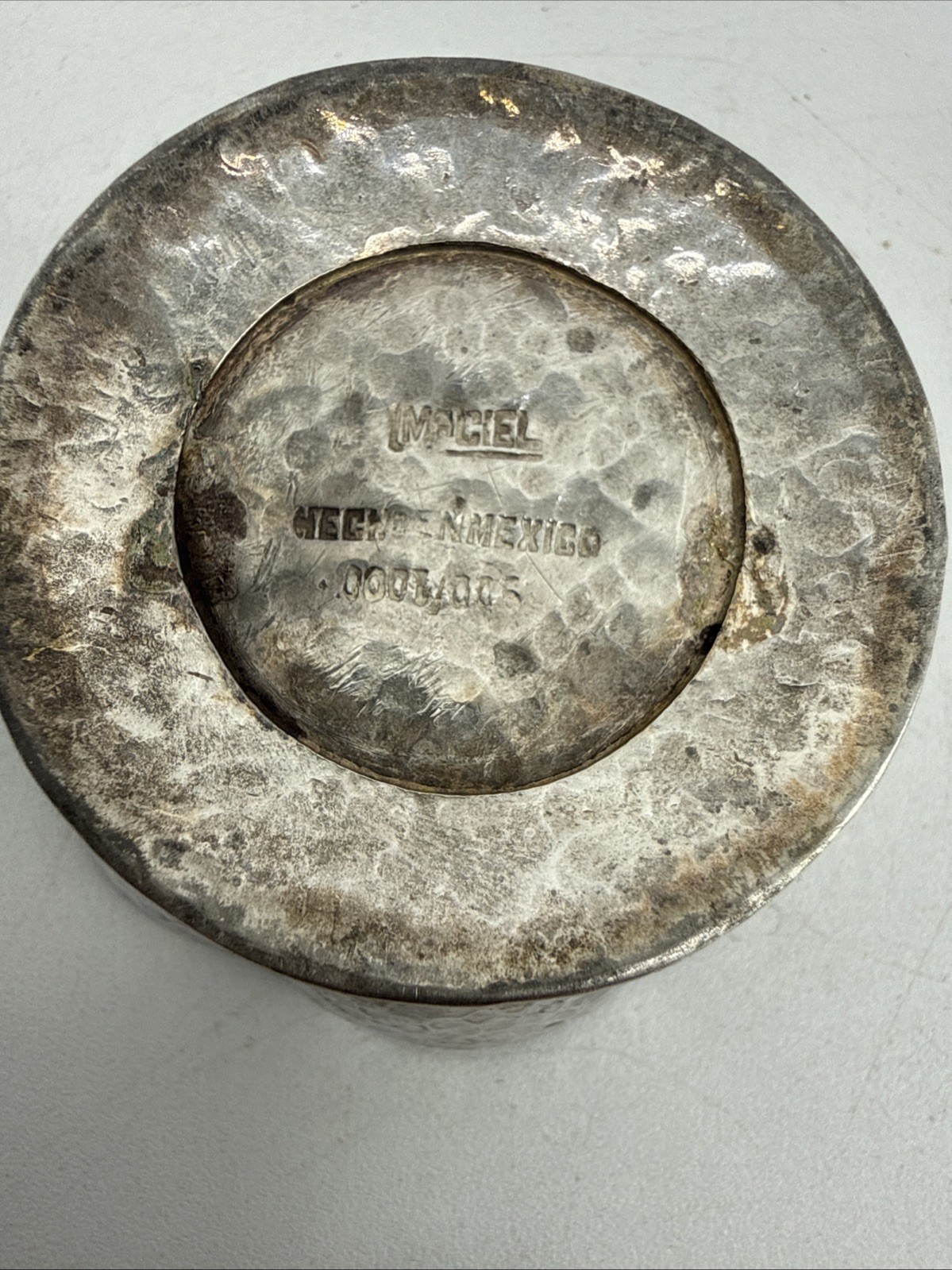 Sterling Silver Set of 2 Maciel Mexico 900/1000 Silver Salt Cellars Open Flower