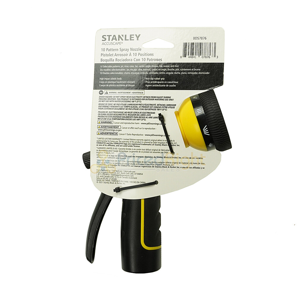 Garden Hose Spray Nozzle Set 3 Piece Combo Pack Multi Pattern Stanley Accuscape