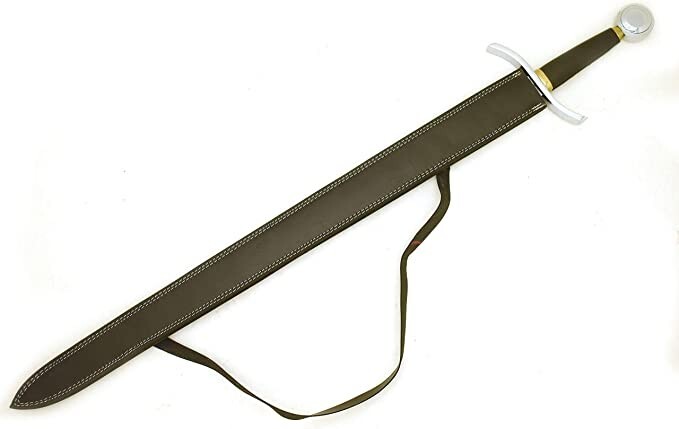 42" Fantasy Medieval Silver Knight Sword With Matching Scabbard