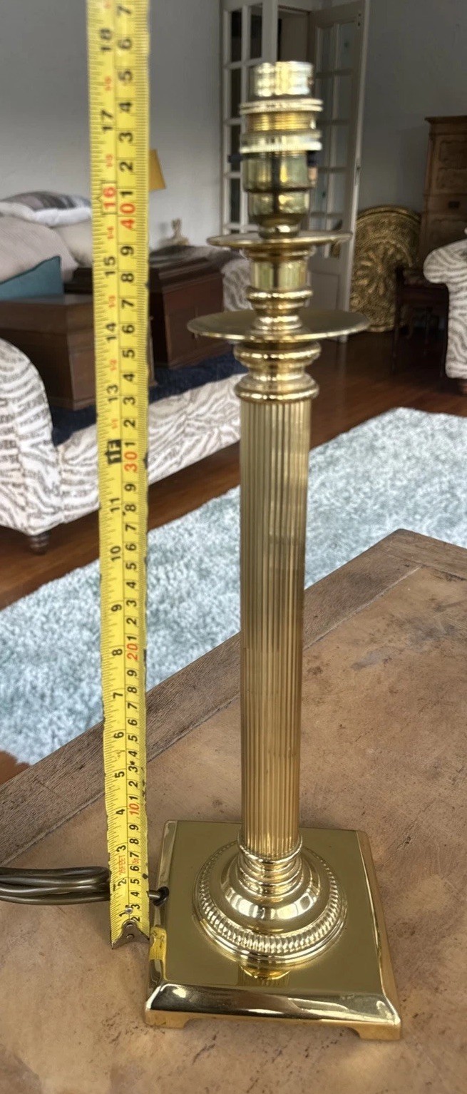 Vintage Brass Corinthian Column Table Lamp
