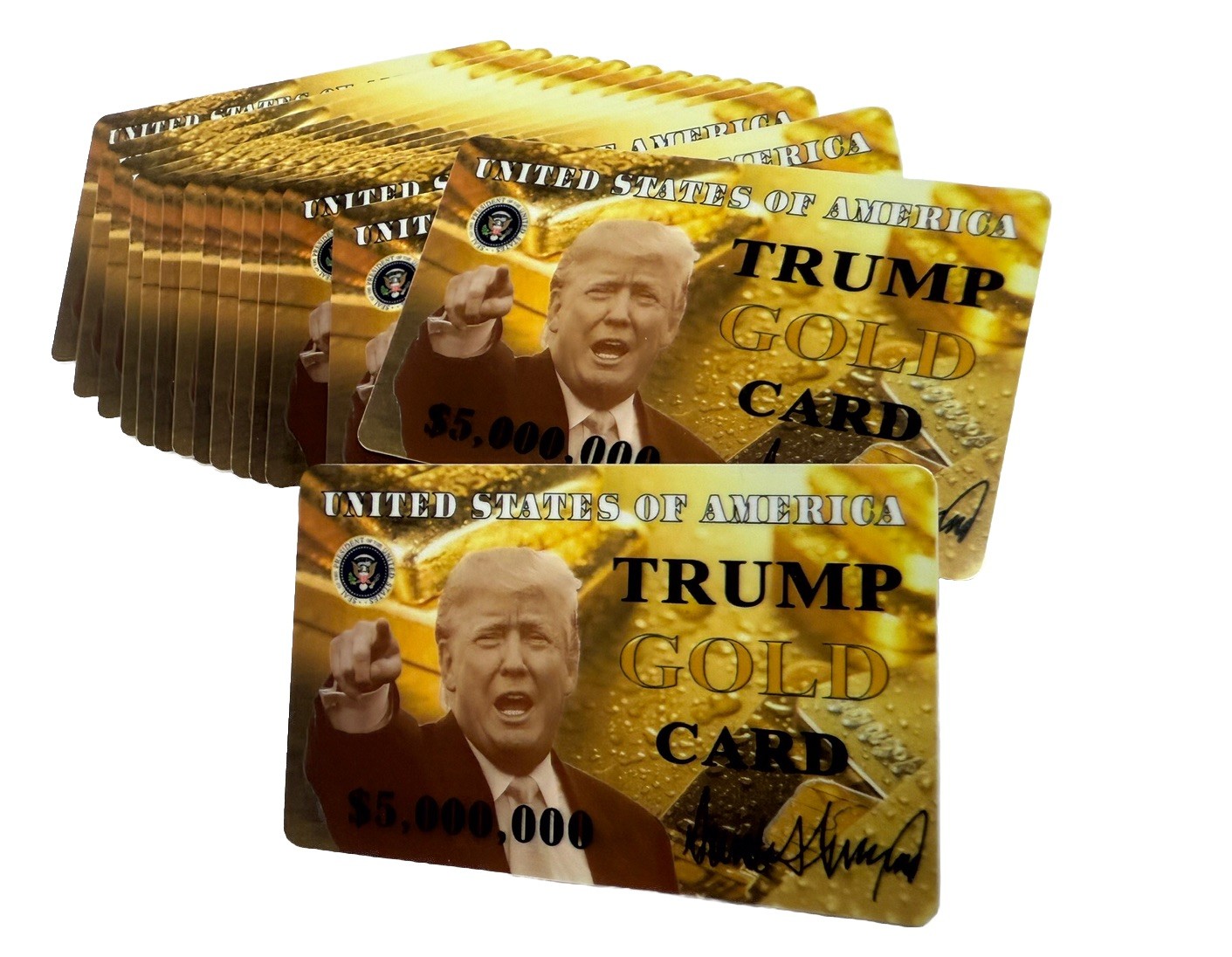 Donald Trump LOT OF 15 TRUMP GOLD CARD ID Card Plastic Funny MAGA Gift