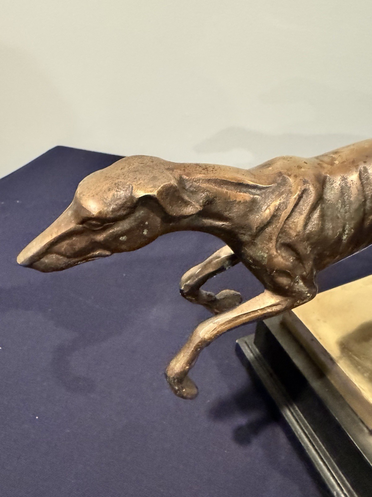 Beautiful and Rare 3 Greyhounds Racing Bronze Sculpture/Statue