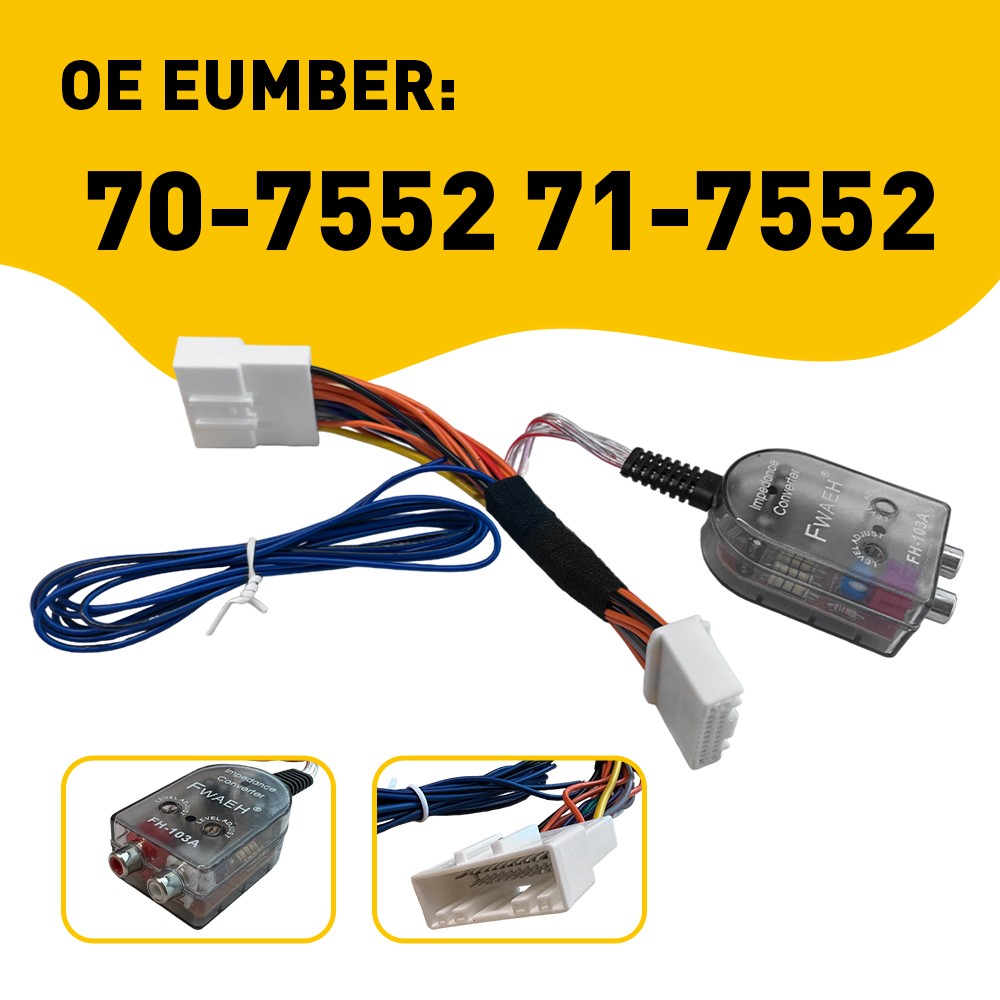 For Nissan Stereo Radio Add AMP Subwoofer Amplifier Plug Adapter Wiring Harness