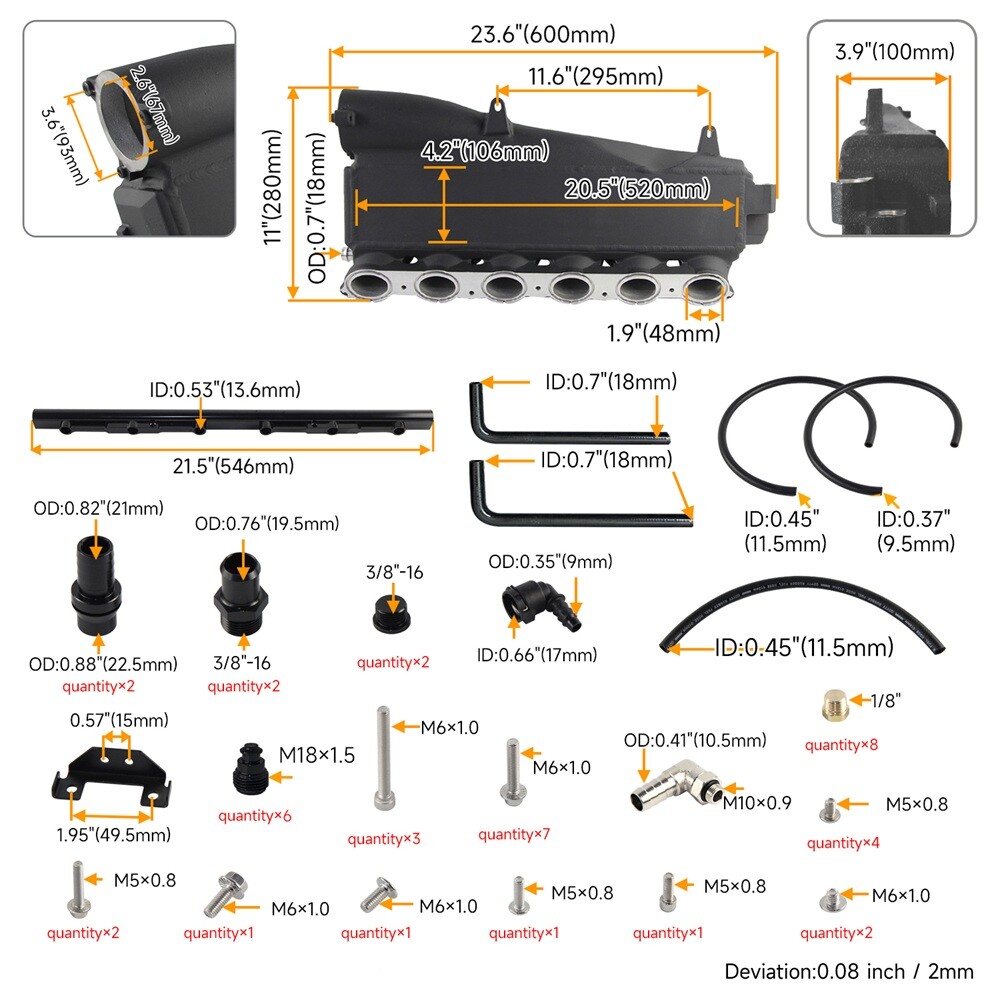 Intercooler Charge Air Cooler Manifold For BMW B58 M140i M240i 340i 440i 540i