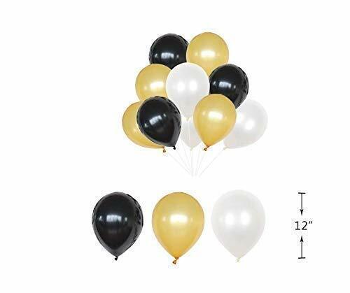 Bipra 85 Pieces Black & Gold Party Decorations - Includes Happy Birthday Banner